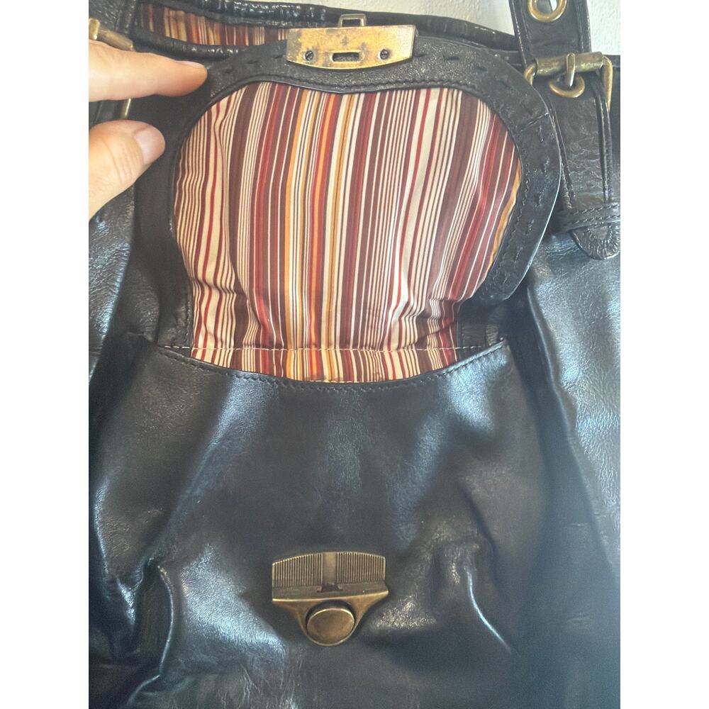 Kate Landry Black Leather Hobo Purse - Picture 3 of 8